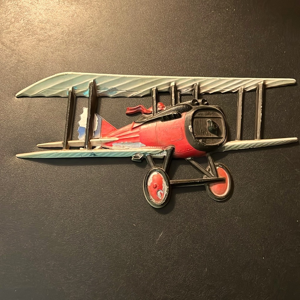 Homco Red and WhiteToy Biplane Model